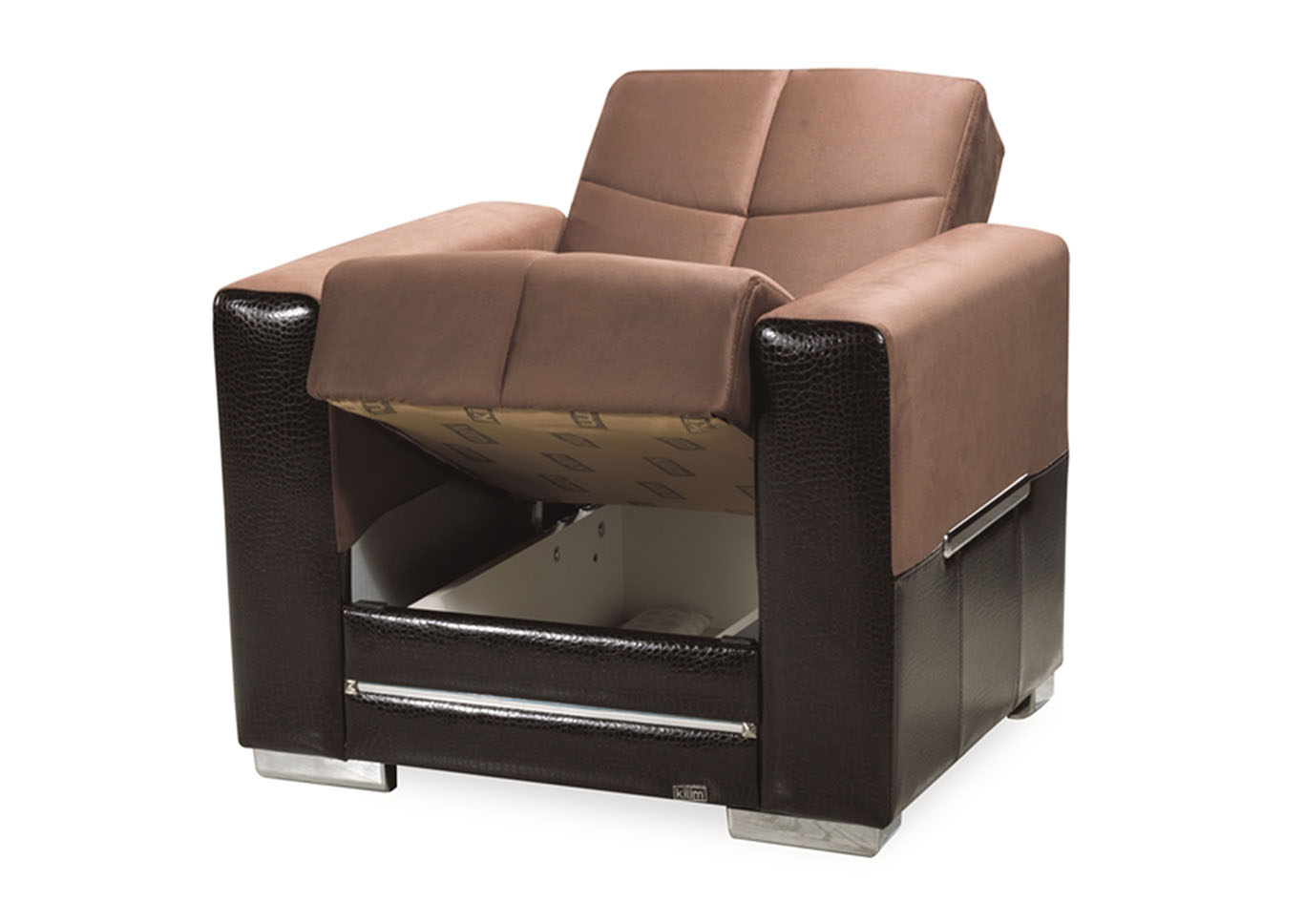 Monaco Brown/Brown Microsuede Arm Chair,Ottomanson (Previously Casamode)